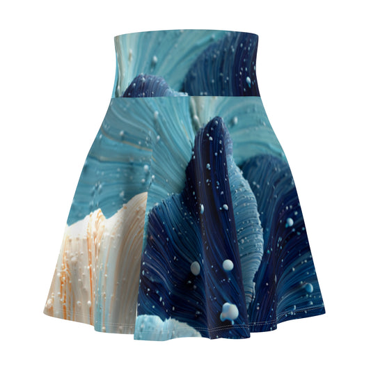 Ocean Waves Skater Skirt