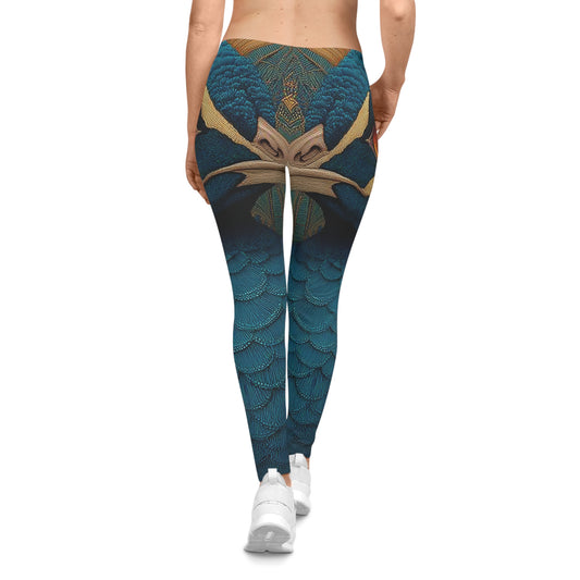 The Guardian's Gaze | Teal Peacock Mythic Leggings