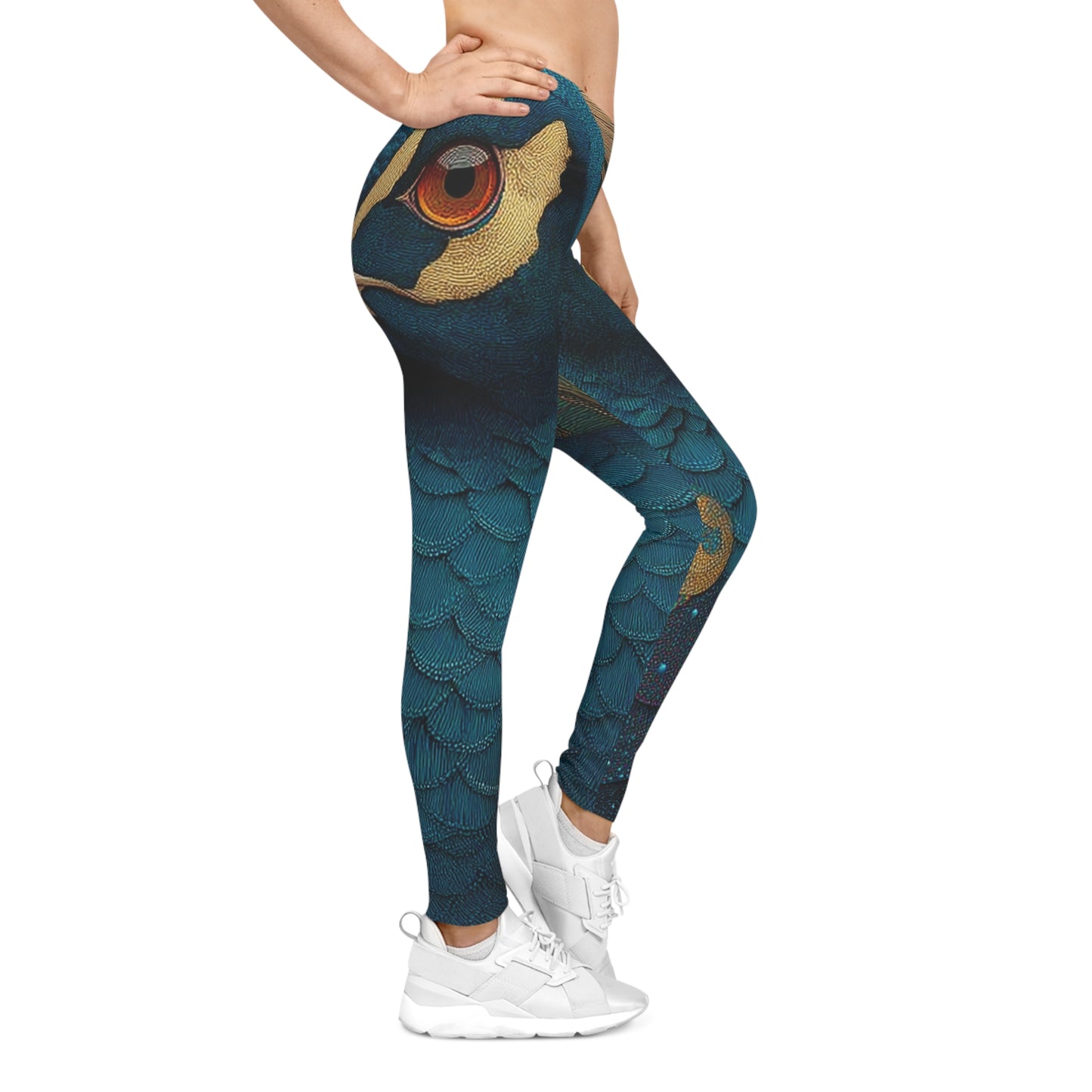The Guardian's Gaze | Teal Peacock Mythic Leggings
