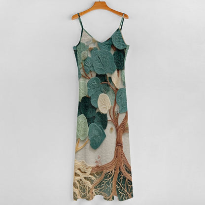 Women's Spaghetti Strap V-Neck Maxi Dress