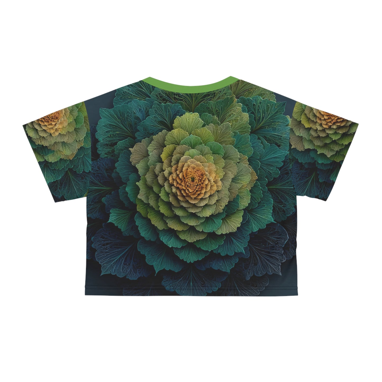 The Fractal Bloom – Botanical All-Over Print Crop Top