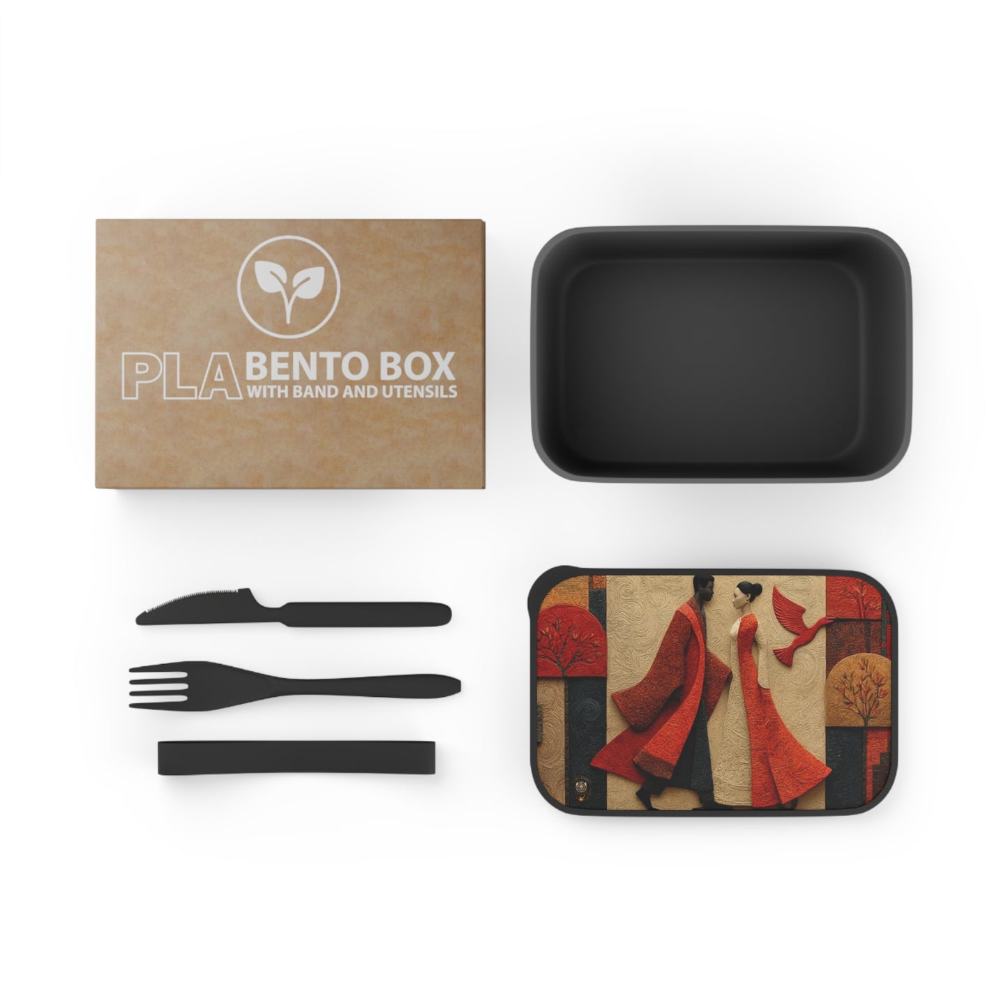 Royal Radiance Bento Box — PLA Lunch Box with Utensils