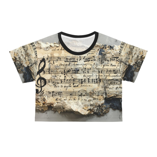 The Vintage Score – All-Over Print Crop Top