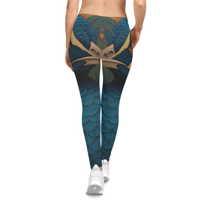 The Guardian's Gaze | Teal Peacock Mythic Leggings