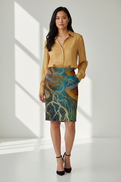 Ethereal Roots Pencil Skirt