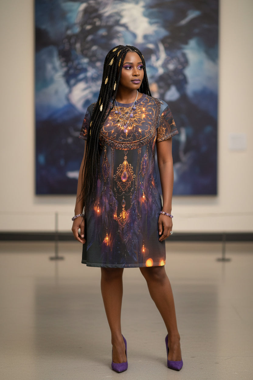 Luminous Dream Catcher T-Shirt Dress