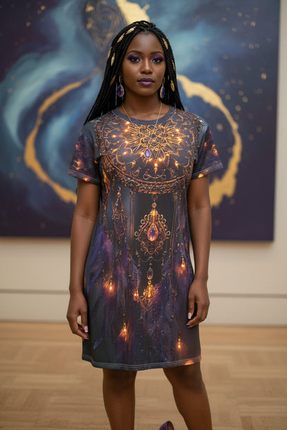 Luminous Dream Catcher T-Shirt Dress