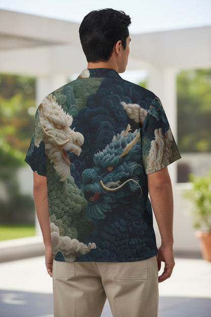 Celestial Indigo Dragon Unisex Polo