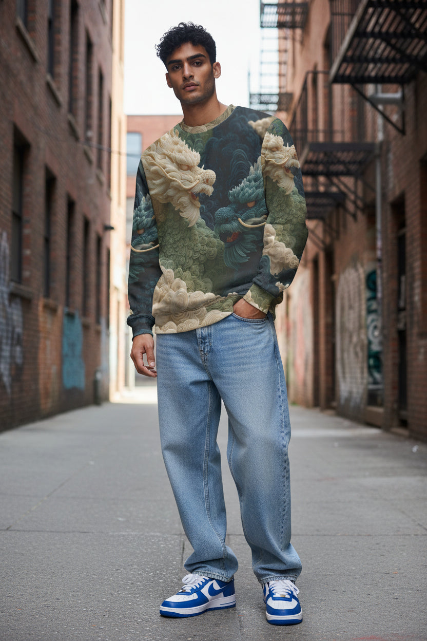 Celestial Indigo Dragon Unisex Sweatshirt