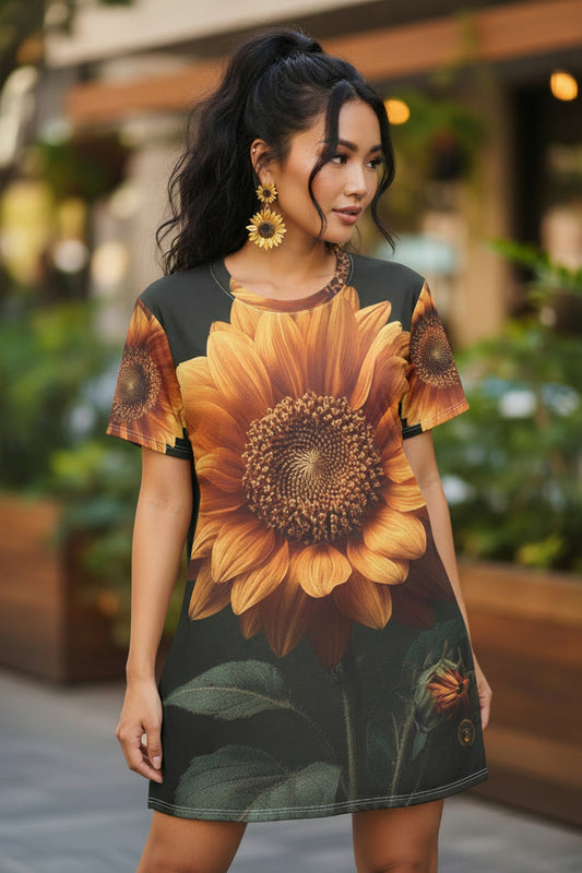 Sunflower Radiance T-Shirt Dress