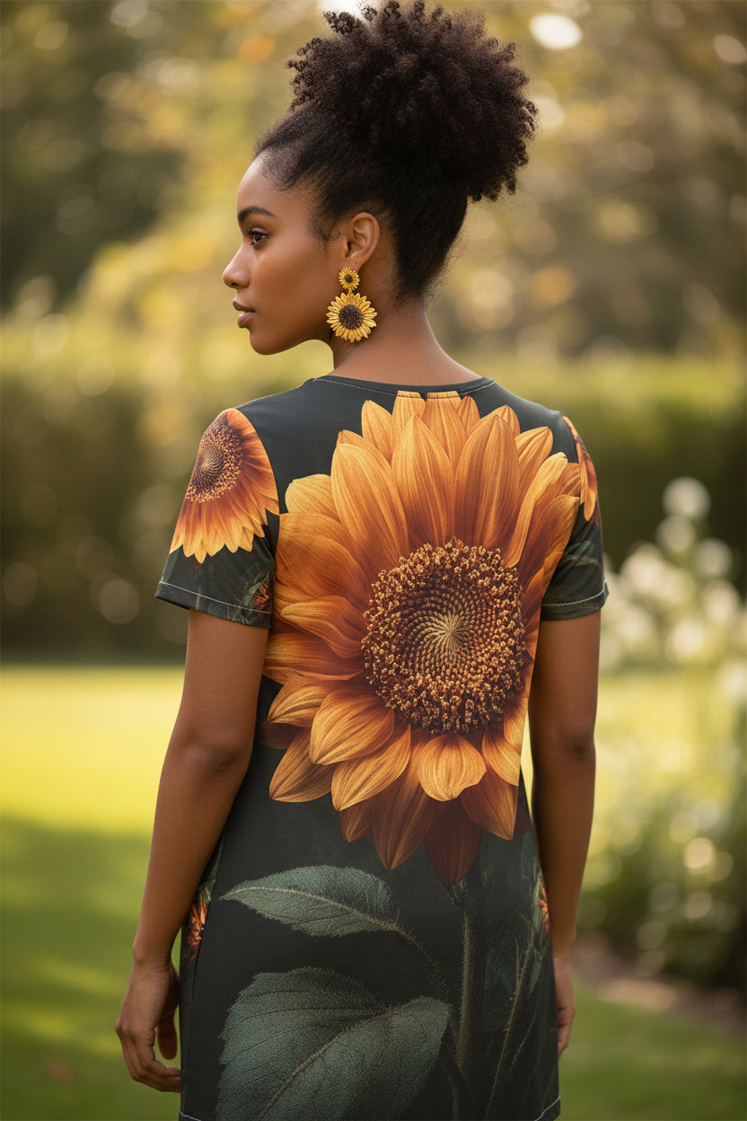 Sunflower Radiance T-Shirt Dress