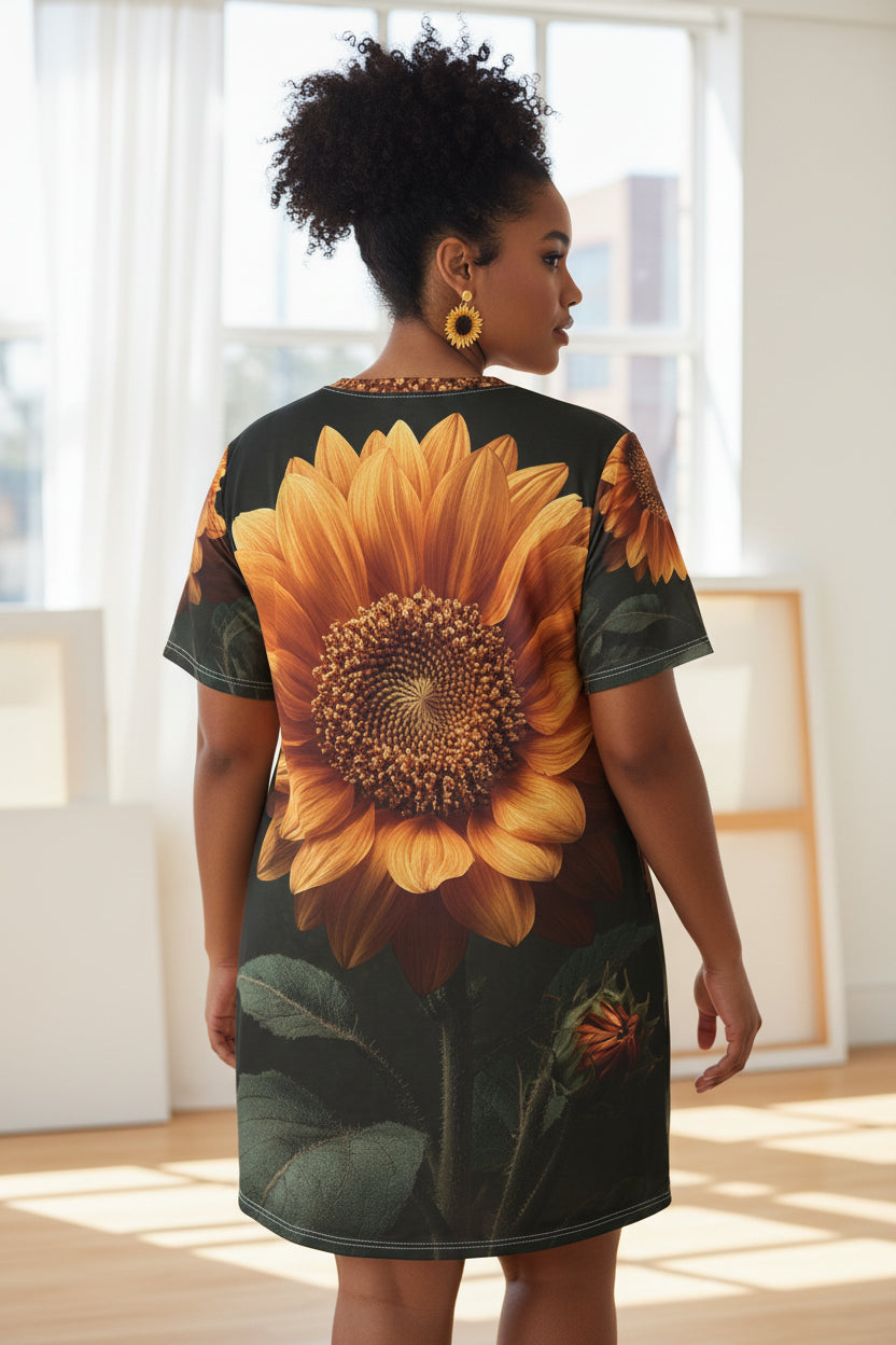 Sunflower Radiance T-Shirt Dress