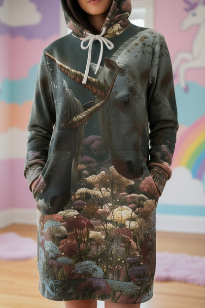 Unicorn Meadows Hoodie Dress