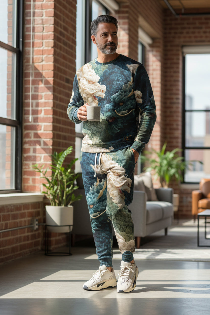 Celestial Indigo Dragon Unisex Joggers