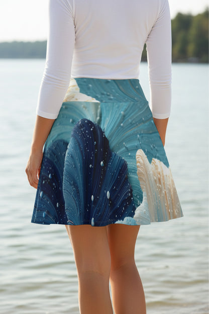 Ocean Waves Skater Skirt