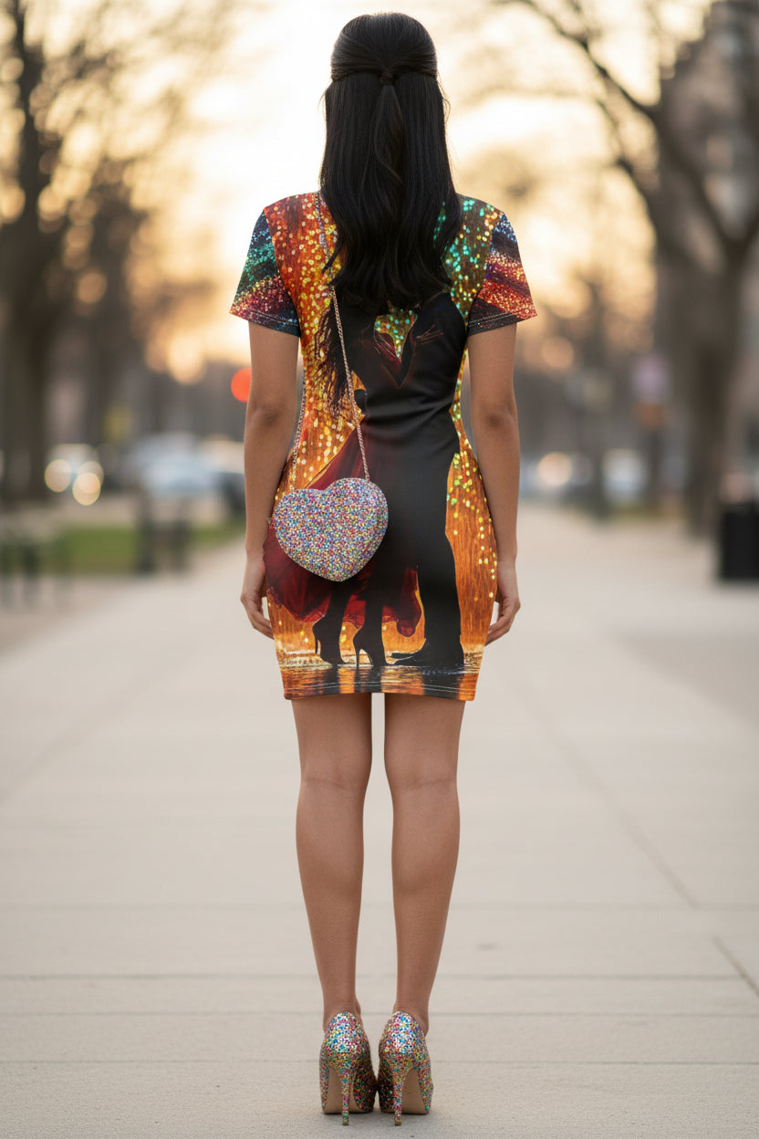 Luminous Lovers T-Shirt Dress