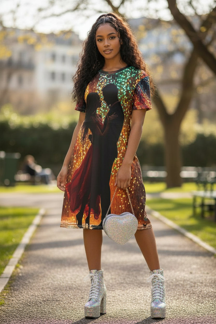 Luminous Lovers T-Shirt Dress