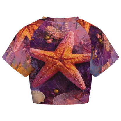Custom Women's Short Sleeve Crew Neck Cropped Tee Crop T Shirt