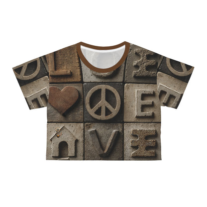 Symbolized Love – Textured Graphic Crop Top
