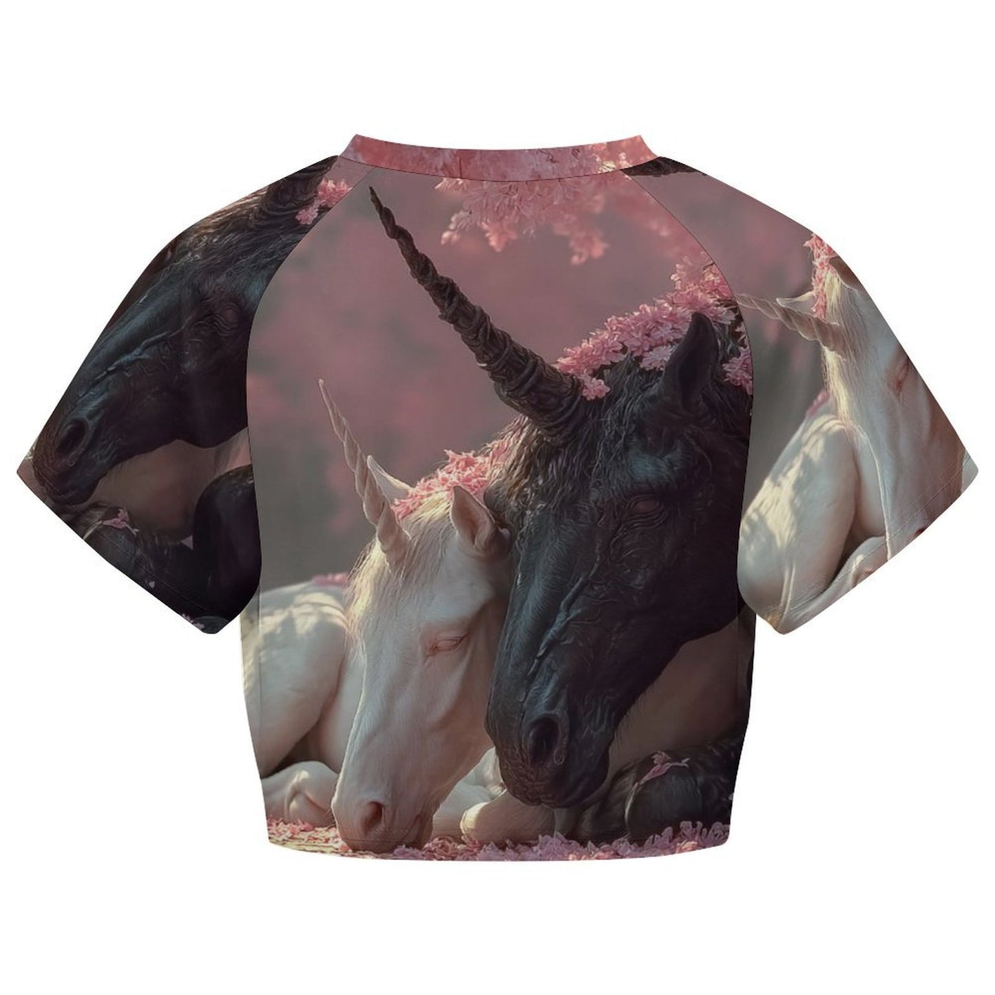 Custom Women's Short Sleeve Crew Neck Cropped Tee Crop T Shirt