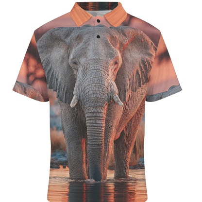 Shirt with an elephant design on a white background