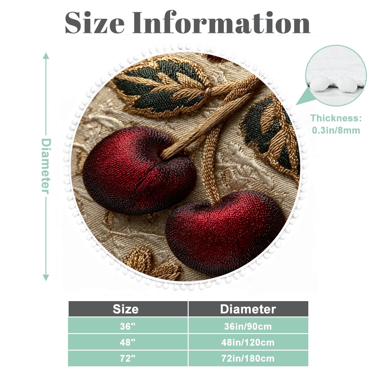 Cherry Luxe Round Bohemian Rug