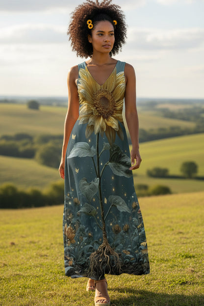 Sunflower Roots: The Grounded Vitality Maxi With Pockets